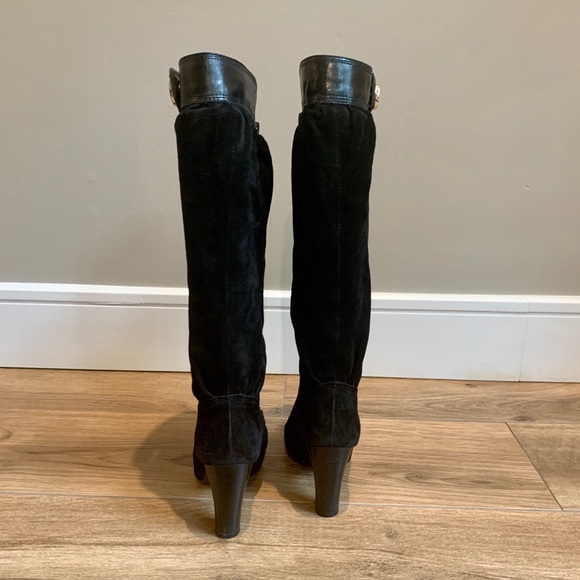 Michael Kors - Black Suede - Harness, Slouch Knee Boots - Picture 3 of 8